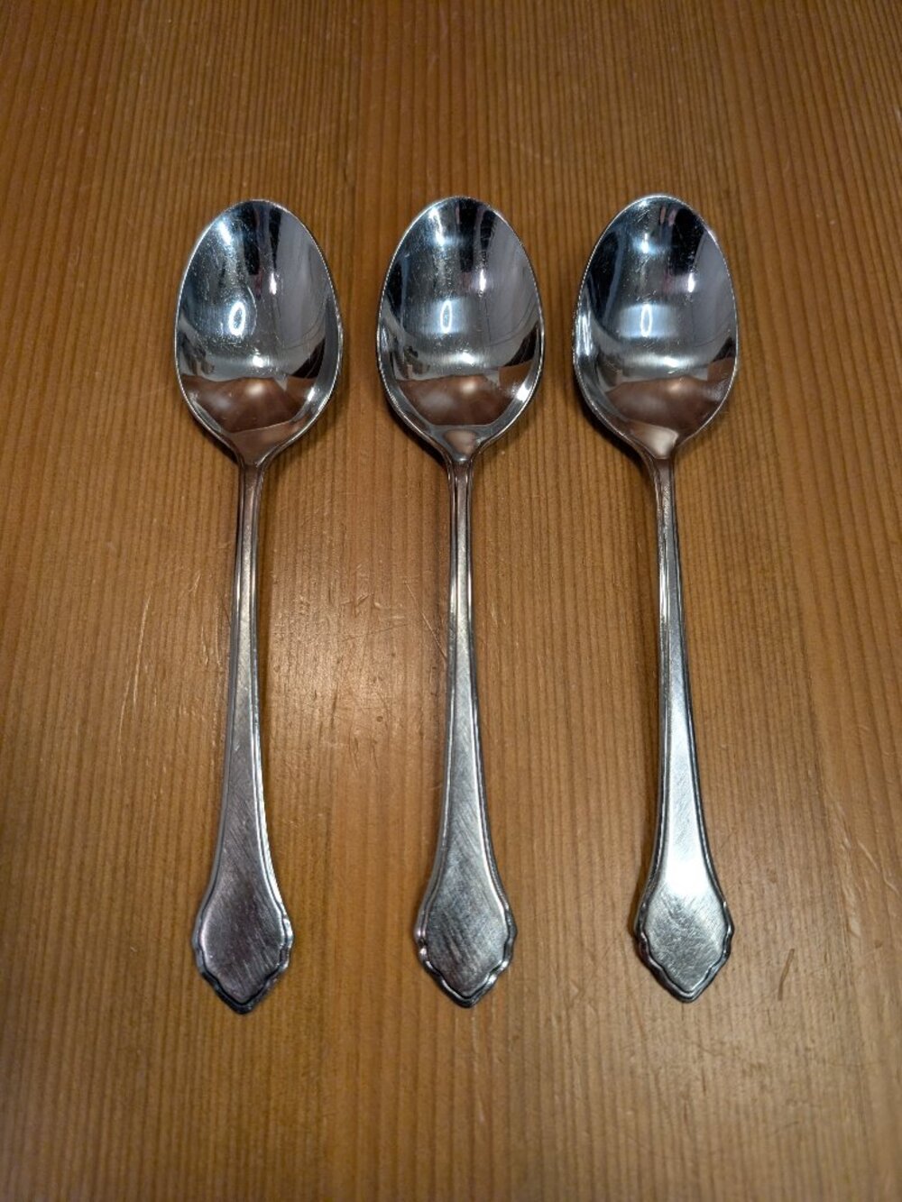 Lot of 3 Oneida Rogers SUMMER MIST AUTUMN GLOW Stainless 6 7/8" Oval Soup Spoons